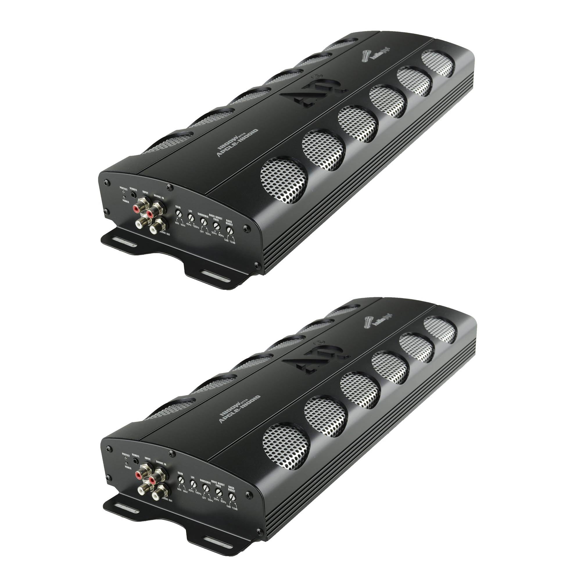 Audiopipe APCLE18001D 1800 Watt Class D 1 Ohm Car Audio Mono Amplifier (2 Pack)
