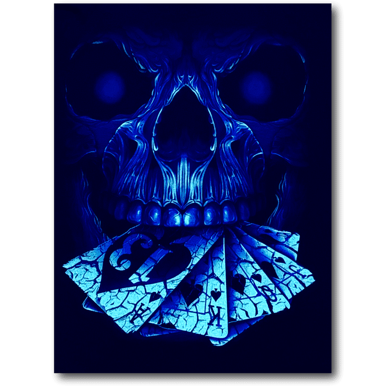 Skull with playing cards Glow in the Dark HD Rock Chang T Skull with playing cards Glow in the Dark HD Rock Chang T
