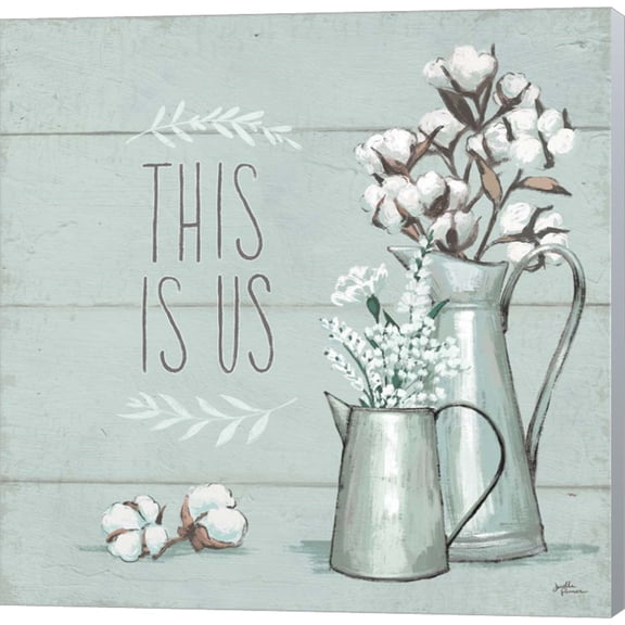 Blessed V Mint This is Us by Janelle Penner, Canvas Wall Art, 12W x 12H