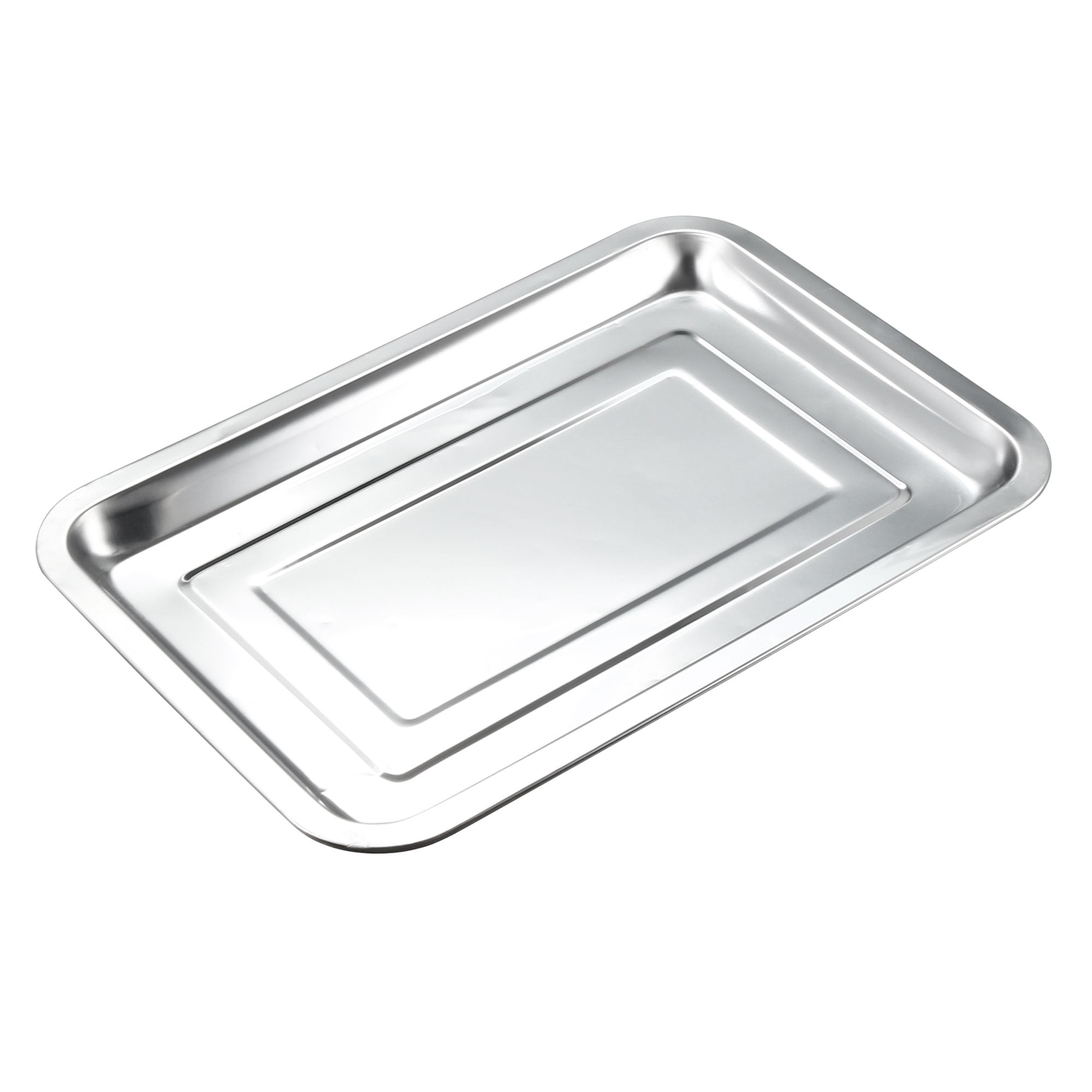 Uxcell 315mm x 215mm Grill Pan Stainless Steel Tray Hotel Tableware