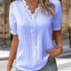 thumbnail image 5 of Camiseta Blusa Blusa informal con manga de burbuja, estilo elegante, camisa de talla grande para mujer, traje de vacaciones Ygjytge Celeste 5Xl para Mujer, 5 of 7