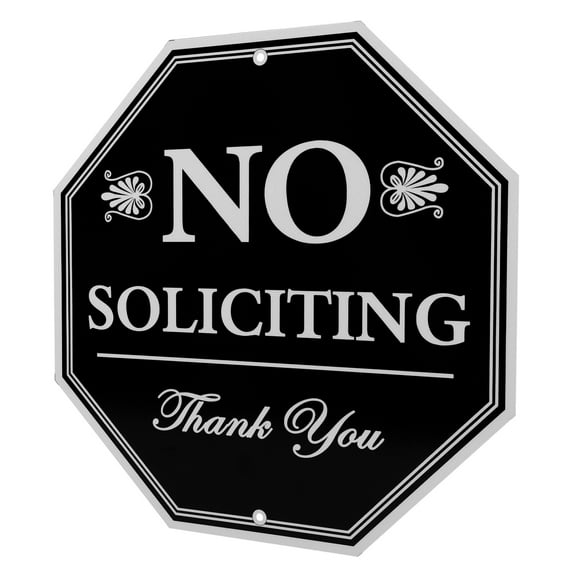 BESTOYARD No Soliciting Signs Home Aluminium Square Sign for Privacy 1Set