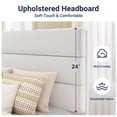 thumbnail image 4 of Allewie Twin Size Platform Bed Frame with Velvet Upholstered Headboard, No Box Spring Needed, White, 4 of 8