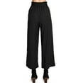 thumbnail image 2 of CEST TOI Womens High Rise Paper-bag Waist Cropped Wide Leg Culotte Pants (S, Black), 2 of 3