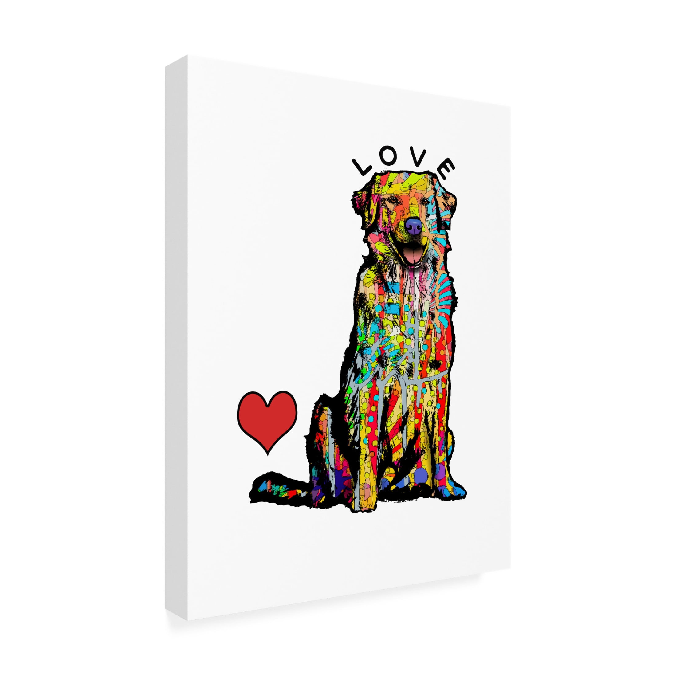 Canvas Wall Art - Dean Russo 'Love Golden' Wall Art for Living Room, Bedroom, or Office Décor by Trademark Fine Art - 14 x 19 Inches