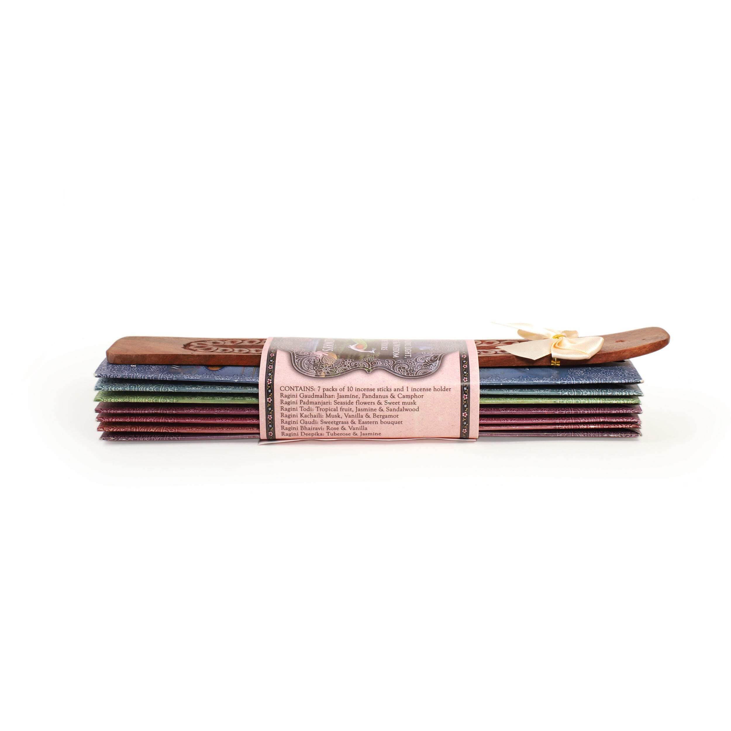 Incense Gift Set - Flat Burner + 7 Harmony Incense Stick  Greeting May Love, Light, Peace  Wisdom be Yours Always