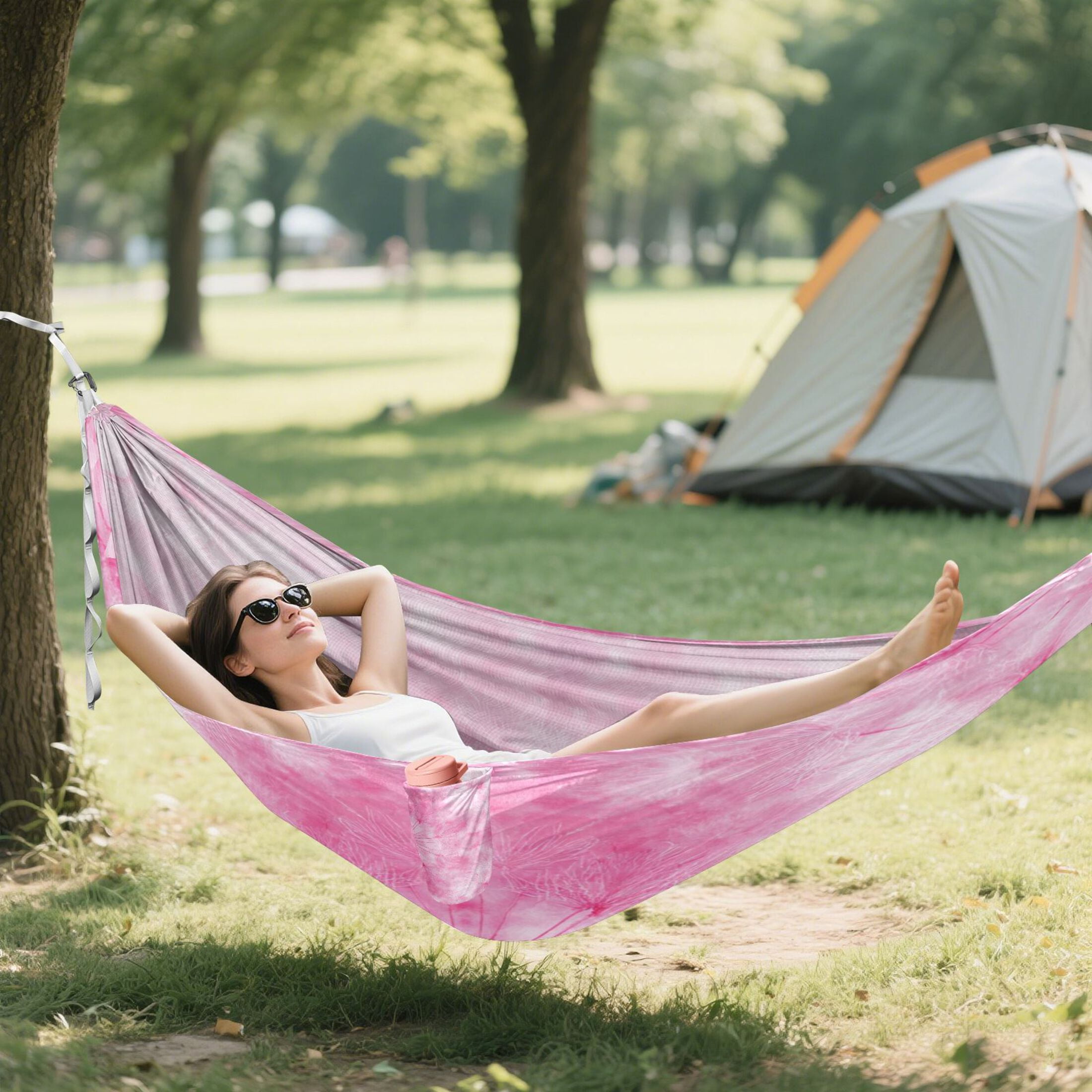 Hammock Camping Hammock Nylon Portable Hammock Travel Camping Hammock Pink Dandelion