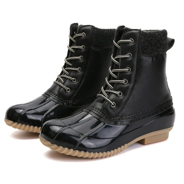 All black cheap bean boots