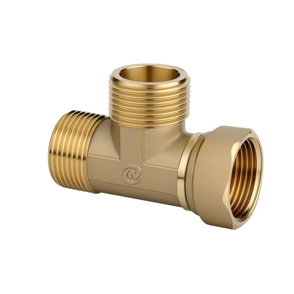 I-MART Brass Garden Hose Tee Fitting 3/4" GHT Female x Male x Male, Heavy Duty Hose Adapter with Swivel Connector, Outdoor Faucet Splitter for Garden Hose Fittings, RV, and Washing Machine Use