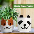 thumbnail image 5 of Cuenca Irfora Maceta de panda Macetas de fieltro Maceta de flores de dibujos animados en forma de animal lindo Maceta de cultivo de bolsa Maceta para interior Patio al aire libre Decoración Irfora Cuenca, 5 of 5