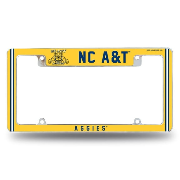 North Carolina A&T Aggie's Chrome Metal License Plate Frame