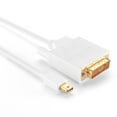 thumbnail image 2 of Mini DisplayPort to DVI Adapter Cable (6FT) - Thunderbolt 2 Compatible Male mDP to DVI Video Converter Connector Cord Wire Plug Supports 1080P Full HD Resolution - White, 2 of 4