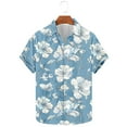 thumbnail image 2 of Yyeselk Shirt for Men Beach Summer Casual Short Sleeve Button Down Shirts Vacation Tropical Print Relaxed Fit Comfortable Hawaiian Shirt White02 M, 2 of 5