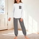 thumbnail image 1 of Conjuntos de blusa y camisa de manga larga con cuello redondo para niños y niñas de 5 a 14 años con estampado y bolsillo. Conjunto de top y pantalón de manga larga., 1 of 9