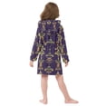 thumbnail image 4 of FORMRS Niños Bathrobe Unisex Hooded Robe Soft Plush Pajamas Sleepwear, Size 7-9T, Purple Flowers Pattern, 4 of 7