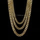 thumbnail image 4 of Collar de acero inoxidable chapado en oro de 18 quilates con cadena cubana esmerilada de doble cara para hombres, 4 of 5