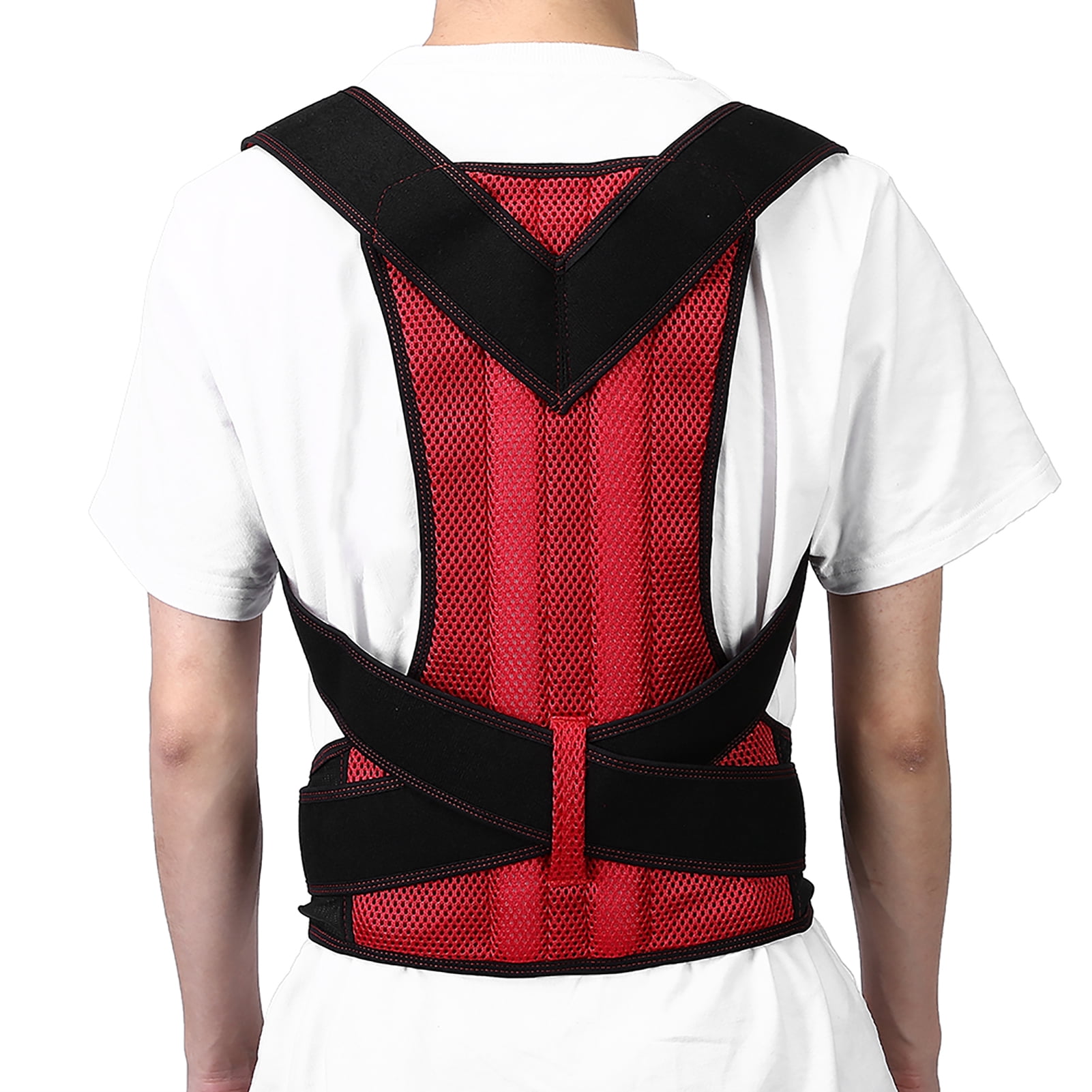 Black+Red Correction Belt, Straighten Back Open Shoulder Posture