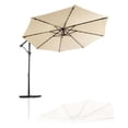 thumbnail image 5 of Living Accents 10 ft. Offset Tiltable Tan Patio Hanging Umbrella, with 40 LED Lights, 5 of 5