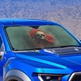 thumbnail image 4 of Xixirimido Car Windshield Sun Shade Universal Fit for SUV Truck Sedan Auto Front Window Sunshade Sun Visor Block UV Rays Keep Cool Car Accessories, Skull Red Poppy Flower, 4 of 8