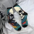 thumbnail image 5 of Daiia Modern Hip-Hop Skull Print Crew Socks – Soft Breathable Long Socks for Men & Women, Moisture-Wicking & Comfortable Daily Wear Socks, One-Size Fits Most (US 5-11), 5 of 6