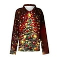 thumbnail image 3 of Long Sleeve Christmas Shirts for Women Button Down Plus Size Xmas Festive Tops Xmas Prints Loose Collared Blouses (M, Red), 3 of 5