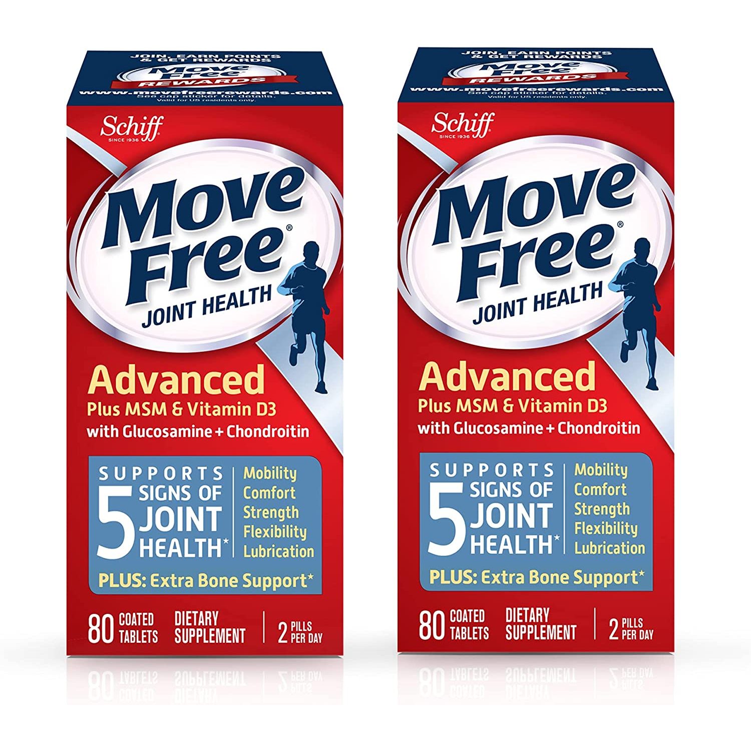 Glucosamine and Chondroitin Plus MSM & D3 Advanced Joint Health Supplement Tablets, 160 Count