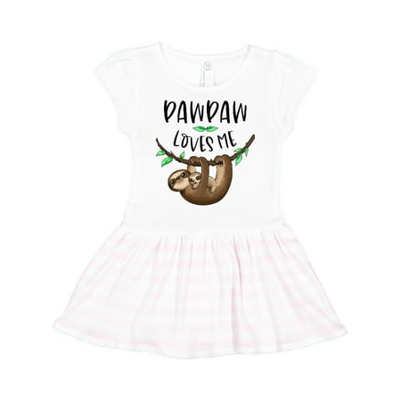

Inktastic Pawpaw Loves Me Cute Sloth and Baby Gift Toddler Girl Dress