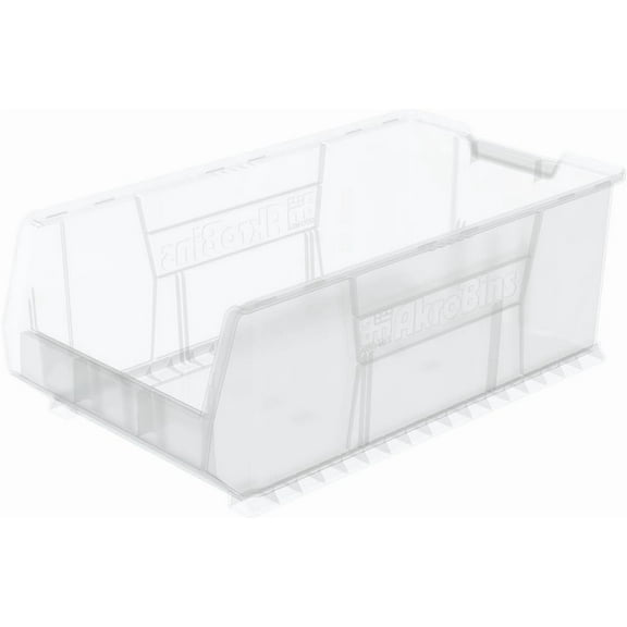 Akro-Mils 30293 Super-Size AkroBins Plastic Storage Bins, Space-Saving Stackable Bins for Garage, Classroom, Warehouse Organization, 30-Inch L x 16-Inch W x 11-Inch H, Clear, 1-Pack