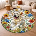 thumbnail image 5 of Round Area Rug, Labrador Retriever Non-Slip Floor Mat, Soft Washable Carpet for Living Room Bedroom Decor 24 Inch, 5 of 6