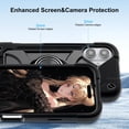 thumbnail image 4 of Compatible con iPhone 16 Funda de 6.1 pulgadas con soporte de anillo, protección contra caídas de grado militar, carcasa resistente de cuerpo completo, funda protectora duradera 3 en 1 para iPhone 16, 4 of 6