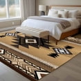 thumbnail image 5 of Brown Southwest Large Area Rugs for Bedroom Living Room, Soft Non Slip Carpet Bedside Rug, Boho Aztec Ethnic Abstract Geometric Rectangular Floor Cover Kitchen Accent Rug 6'x9' for Dining Room/Office, 5 of 9