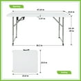 Dkelincs Folding Table 4 ft FoldinHalf Plastic Camping Table with