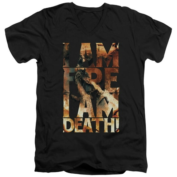 Hobbit - I Am Fire - Slim Fit V Neck Shirt - XX-Large