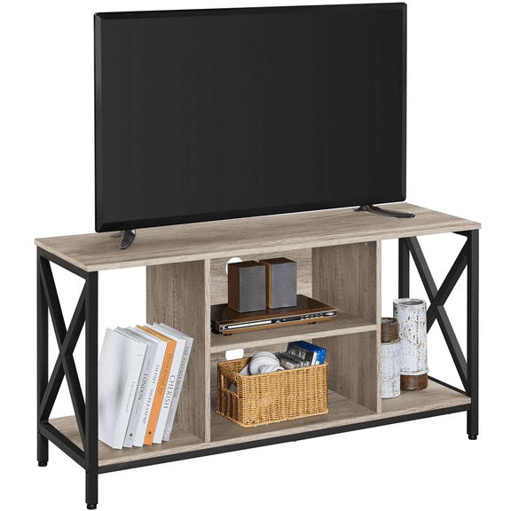 Alden Design 47 inch Wide TV Stand with Storage for Living Room, Gray