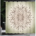 thumbnail image 3 of Ambesonne Lotus Shower Curtain, Sun Pattern Ombre Effect Art, 69"Wx75"L, Pale Khaki, 3 of 4