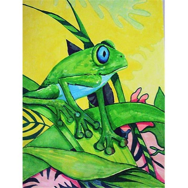 Carolines Treasures PJC1042CHF Summer Daze Frog Flag Canvas House Size