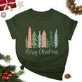 thumbnail image 3 of Aofany Merry Christmas Shirt for Women Letter Pattern Cute T-Shirt Plaid Xmas Tree Casual Graphic Print Crewneck Tees Tops, 3 of 5