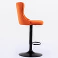 thumbnail image 4 of Of 2 Upholstered Orange Velvet , Adjustable Seat 25-33 Inch, Back , 17.7 Inch Base For Home And Kitchen Modern - Height Base, Comfortable With Backs Pub Island,, 4 of 6