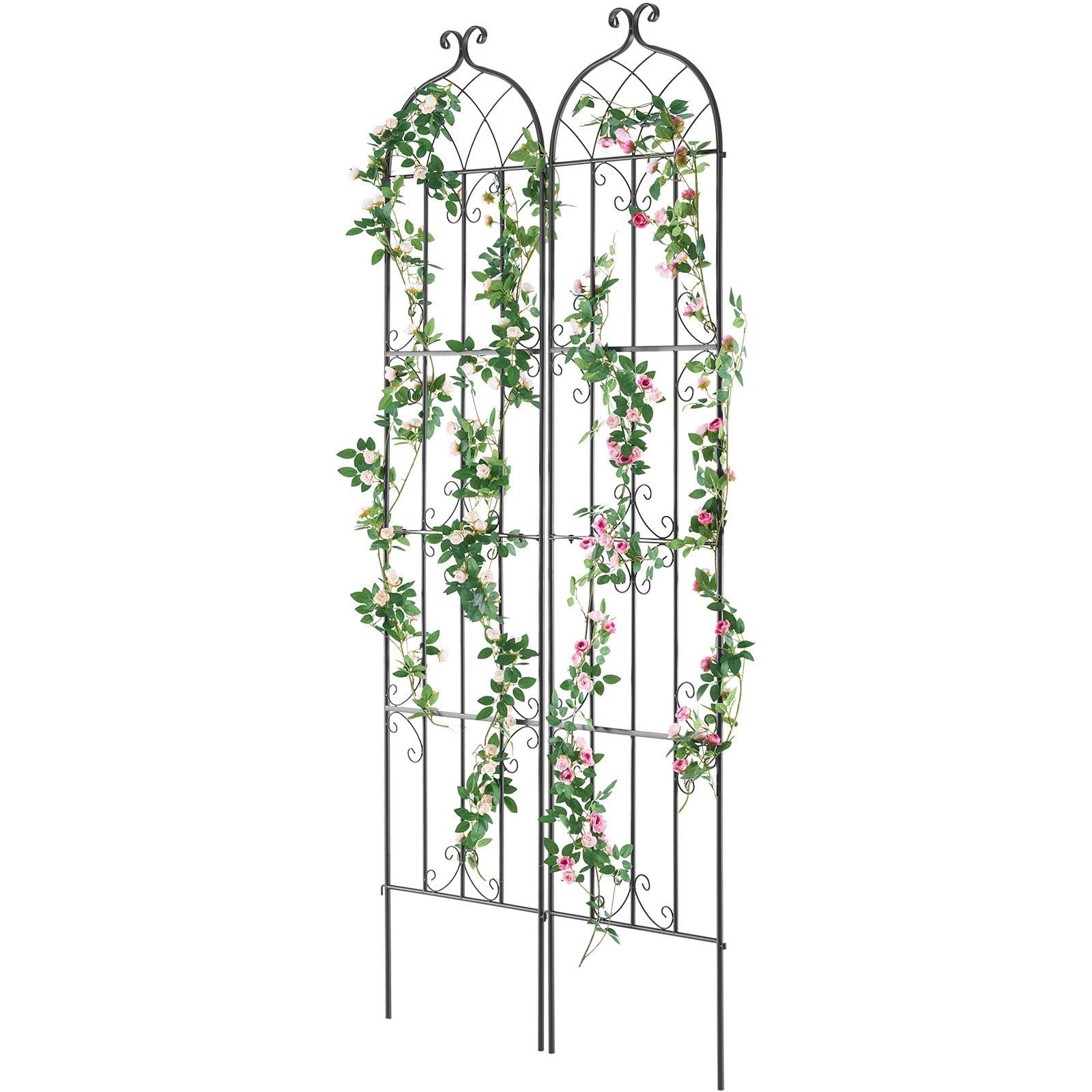 2-Pack 87x20 Inch Metal Garden Trellis for Climbing Plants, Outdoor Rust-Proof Plant Support Trellis for Vine Vegetables, Flowers