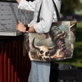 thumbnail image 6 of Large Beach Bags Water-resistant Sandproof - Western Cowboy Snake Ram Skull Cute Beach Tote Bags for Women with Zipper, 6 of 6
