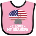thumbnail image 3 of Inktastic I Love My Grandpa Military Grandson Boys or Girls Baby Bib, 3 of 4