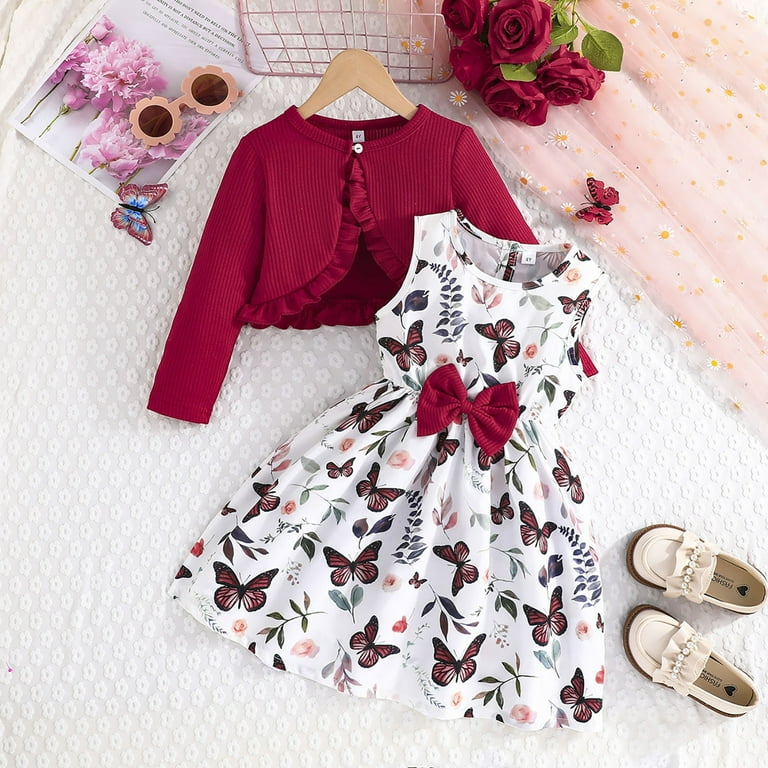 MYShe Girls Dresses Kid Toddler Girl Fall Dress+Cardigan 2 Piece Floral/Plaid Sleeveless Dress and Cardigan Set Red,5-6 Years - Walmart.com MYShe Girls Dresses Kid Toddler Girl Fall Dress+Cardigan 2 Piece Floral/Plaid Sleeveless Dress and Cardigan Set Red,5-6 Years - Walmart.com