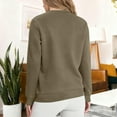 thumbnail image 4 of Women's Sherpa Lined Sweatshirt Casual Crew Neck Fleece Pullover Fall Winter Long Sleeve Soft Thermal Sweatshirts Light Brown 2XL, 4 of 7