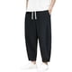 thumbnail image 1 of Pantalones informales de verano de algodón rectos y holgados para hombre - Transpirables, color liso, cintura elástica - Para el día a día/trabajo, 1 of 7