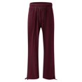 thumbnail image 4 of Stephy Womens Cotton Casual Loose Pants Comfy Work Pants with Pockets Elastic High Waist Paper Bag Drawstring Pants, Red, 3XL, 4 of 6