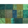 thumbnail image 1 of Ahgly Company Machine Washable Indoor Rectangle Patchwork Turquoise Blue Transitional Area Rugs, 4' x 6', 1 of 4