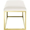 thumbnail image 2 of modway anticipate velvet fabric upholstered contemporary modern bench with gold ivory stainless steel frame in gold ivory, 2 of 3