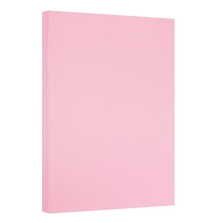 UPC: 0842497116150 | JAM Vellum Bristol 67lb Cardstock  11 x 17 Ledger Size Coverstock  Pink  50 Tabloid Sheets/Pack