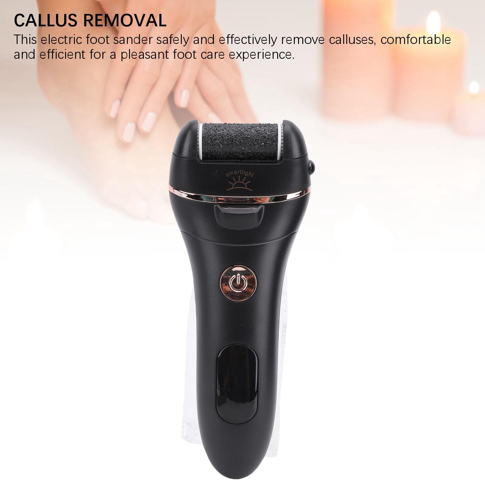 YAHHU Electric Foot Callus Remover, Waterproof Electronic Foot File for Hard Dead Skin and Cracked Heels, Portable Pedicure Tools for Feet Care, 7.48 inches / 19.0 cm