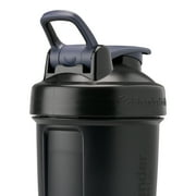 BlenderBottle ProStak Shaker Bottle with Storage Compartment, 22 oz, Leakproof Lid, Wire Whisk Ball, BPA-Free, Black (Nightshade)
